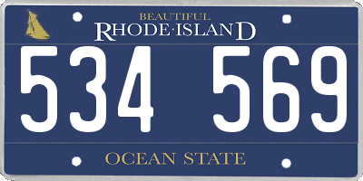 RI license plate 534569