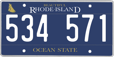 RI license plate 534571