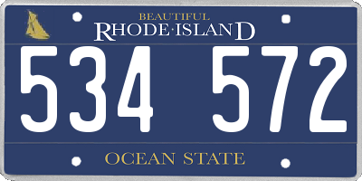 RI license plate 534572
