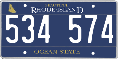 RI license plate 534574