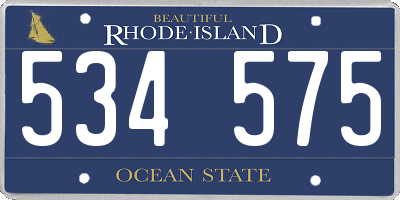 RI license plate 534575