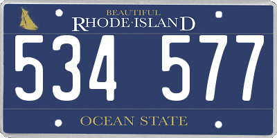 RI license plate 534577
