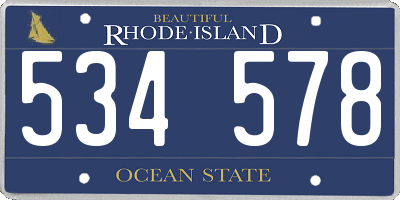 RI license plate 534578