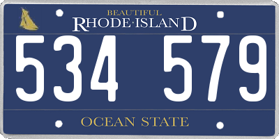 RI license plate 534579