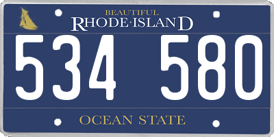 RI license plate 534580