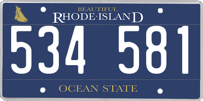 RI license plate 534581