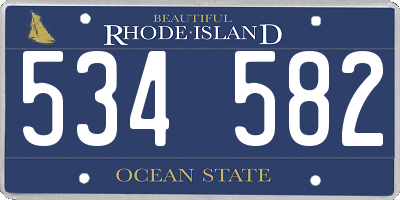 RI license plate 534582