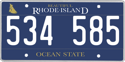 RI license plate 534585