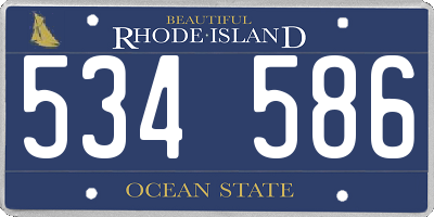 RI license plate 534586