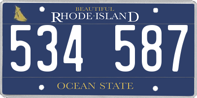 RI license plate 534587