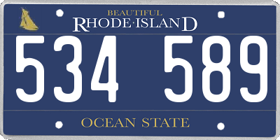 RI license plate 534589