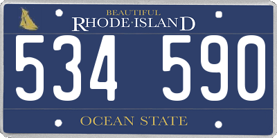 RI license plate 534590