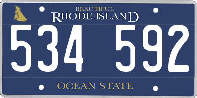 RI license plate 534592