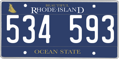 RI license plate 534593