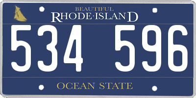 RI license plate 534596