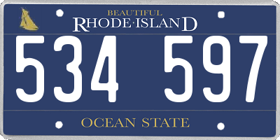 RI license plate 534597