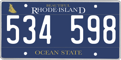 RI license plate 534598