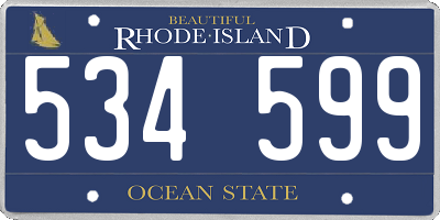 RI license plate 534599