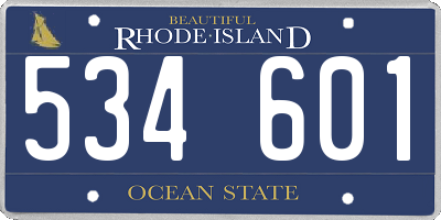 RI license plate 534601