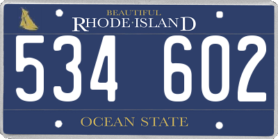 RI license plate 534602