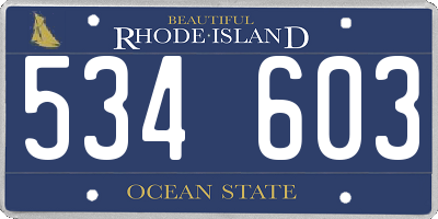 RI license plate 534603