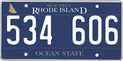 RI license plate 534606