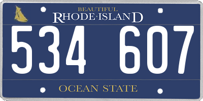 RI license plate 534607
