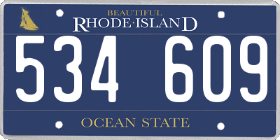 RI license plate 534609