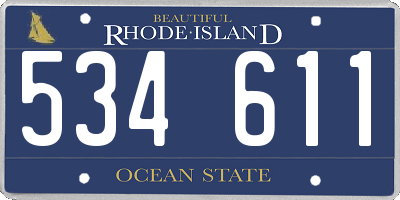 RI license plate 534611