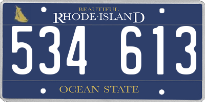 RI license plate 534613