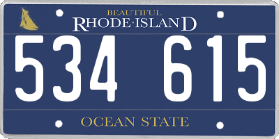 RI license plate 534615