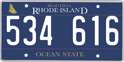 RI license plate 534616