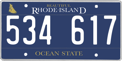 RI license plate 534617