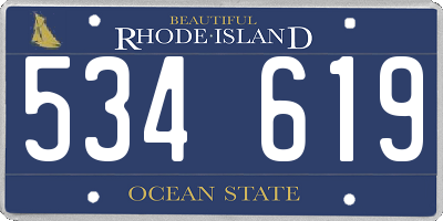 RI license plate 534619