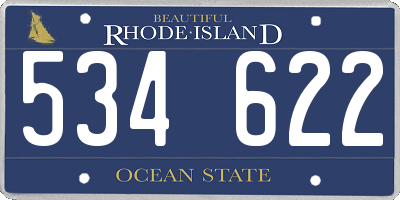 RI license plate 534622