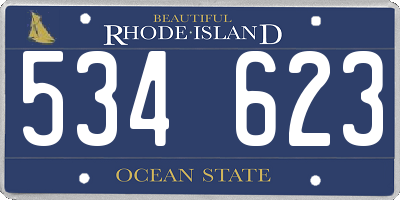 RI license plate 534623