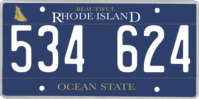 RI license plate 534624