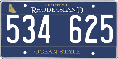 RI license plate 534625