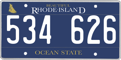 RI license plate 534626