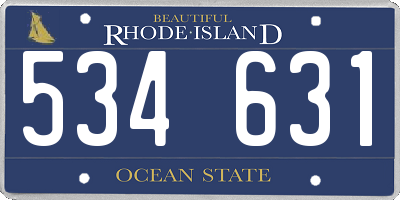 RI license plate 534631