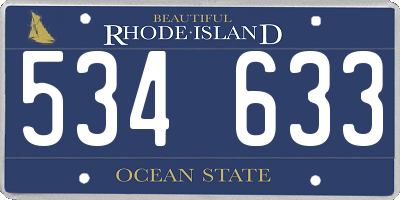 RI license plate 534633