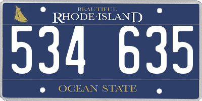 RI license plate 534635