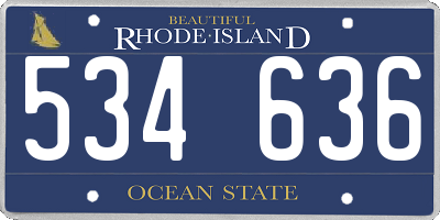 RI license plate 534636