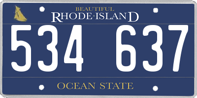 RI license plate 534637