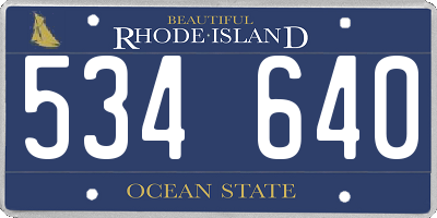 RI license plate 534640