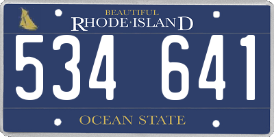 RI license plate 534641
