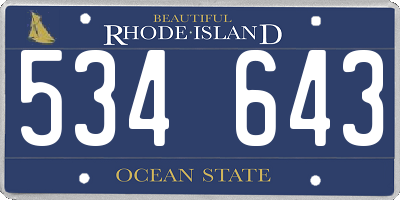 RI license plate 534643