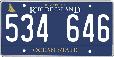 RI license plate 534646