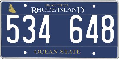 RI license plate 534648