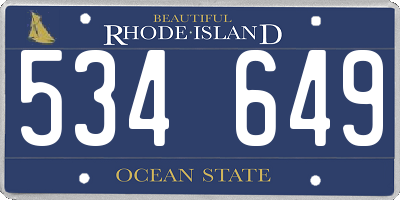 RI license plate 534649